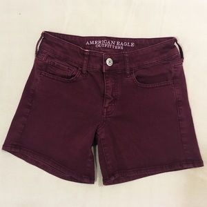 ❤️ American Eagle Burgundy Maroon Jean Shorts